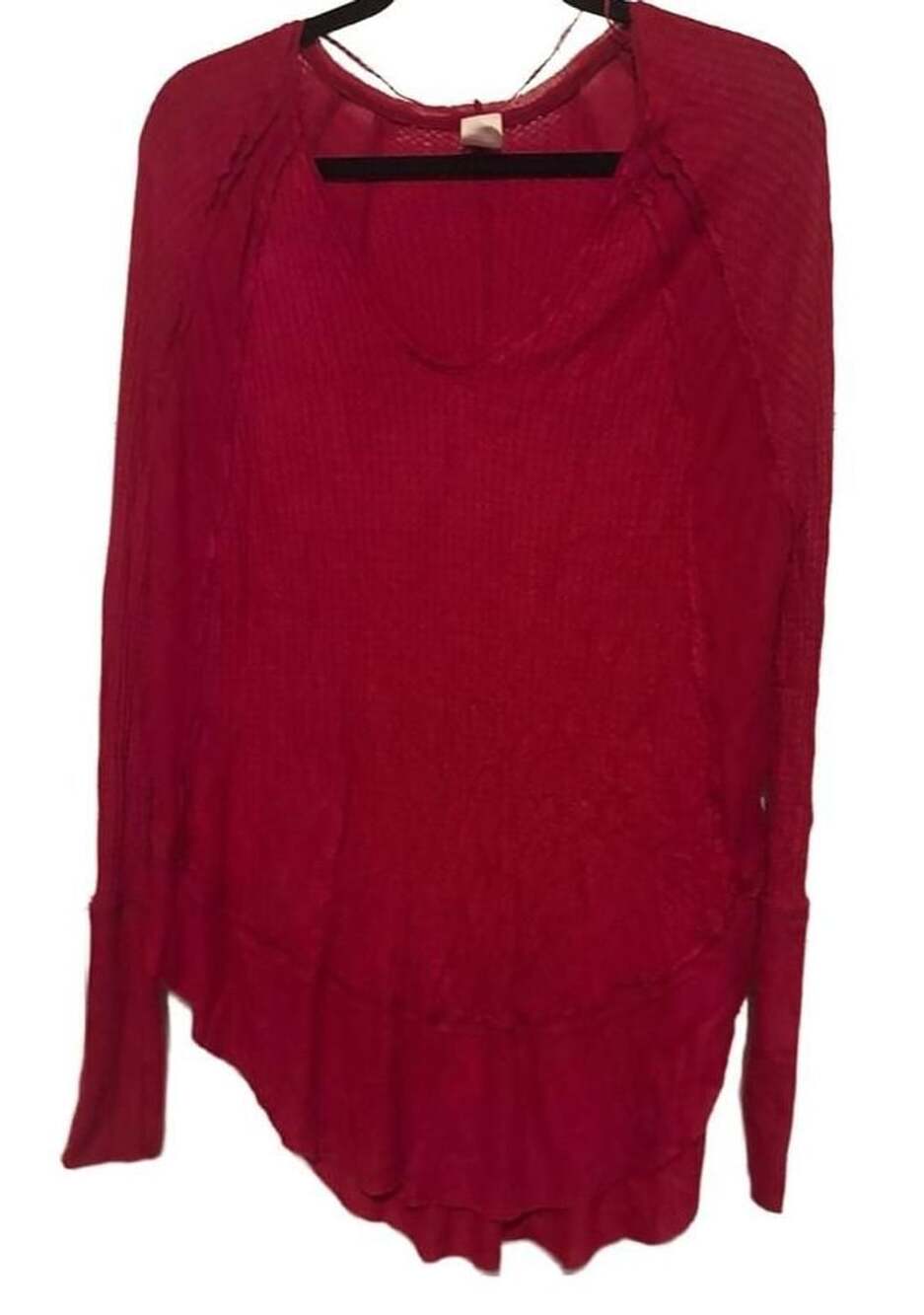 Free People We the Free Catalina Thermal Shirt Size S Red